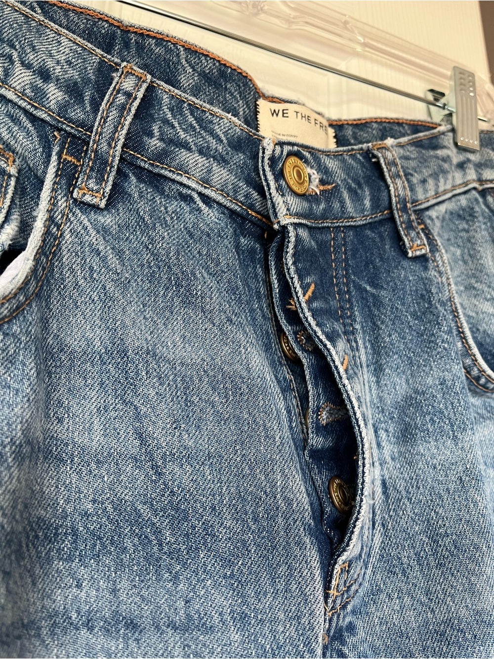 Free People We The Free Good Luck Barrel Jeans - Ultra Light Beam - size 27 - Picture 4 of 16